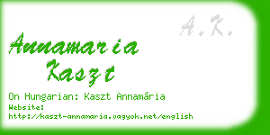 annamaria kaszt business card